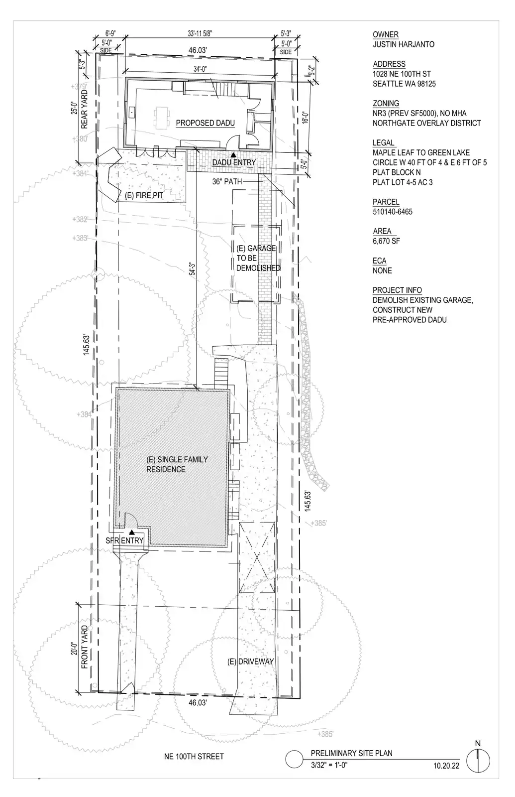 Site plan for 1028 NE 100th St