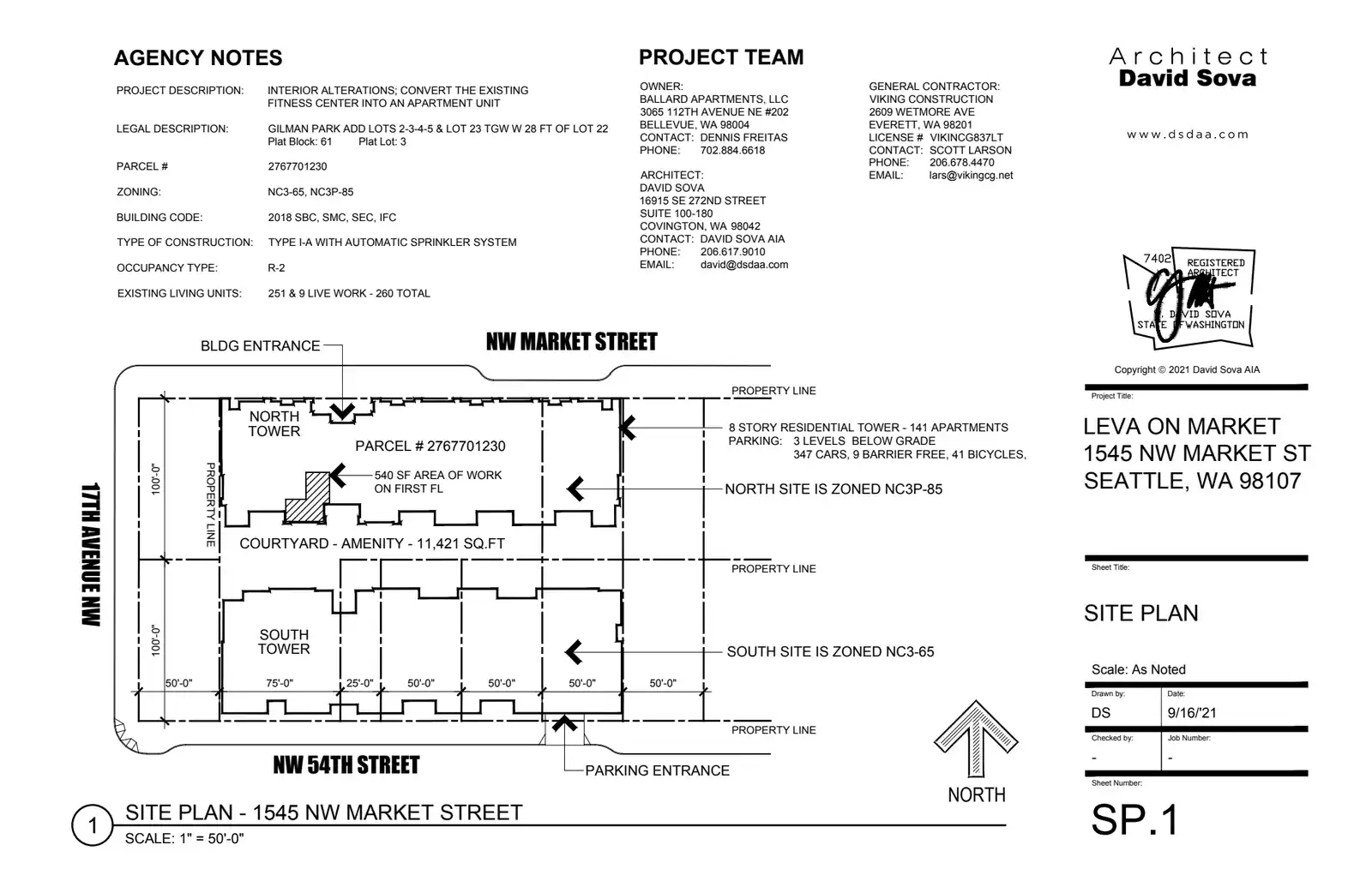 Site plan for 1545 NW Market St