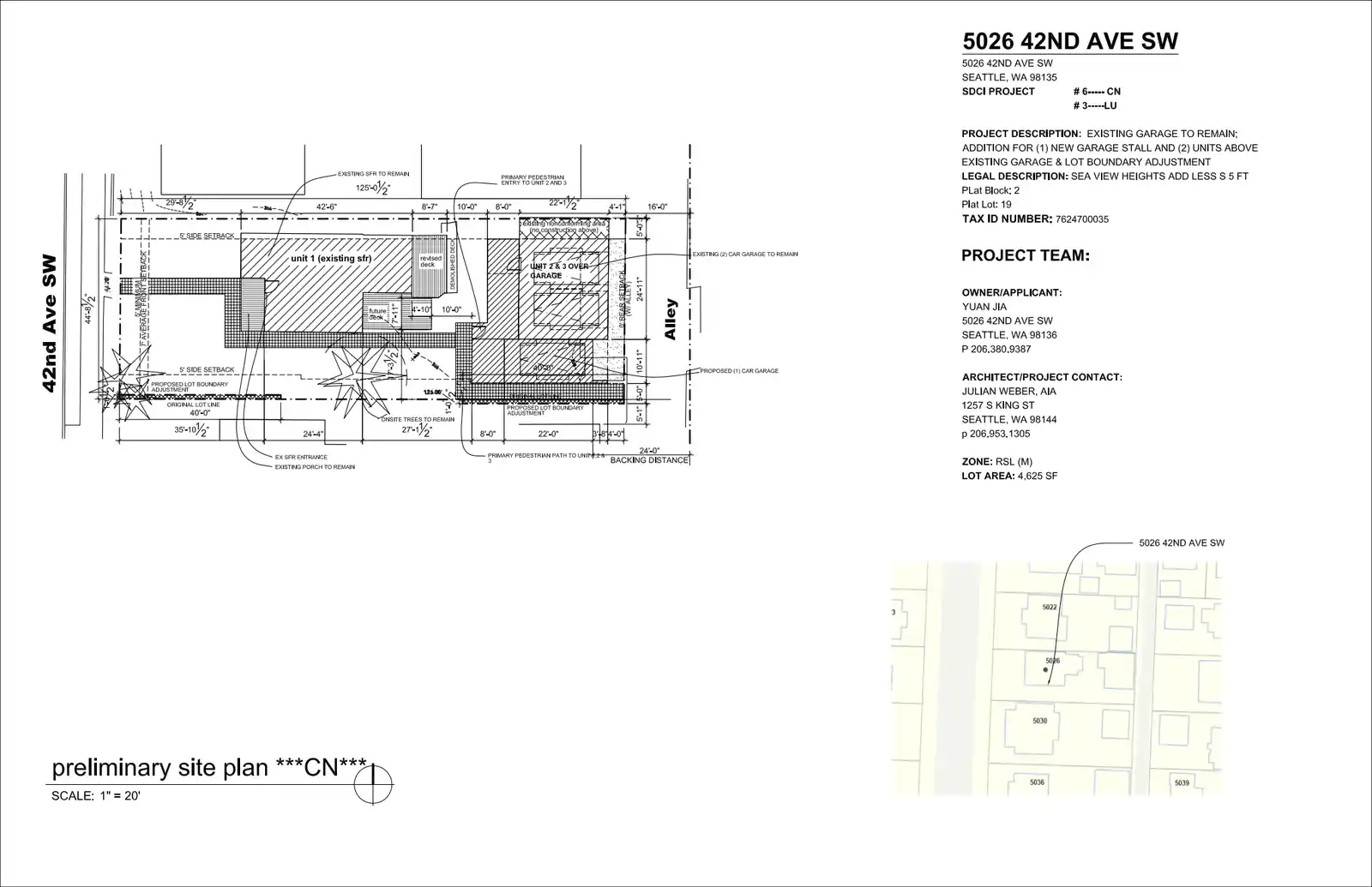 Site plan for 5028 A 42nd Ave SW