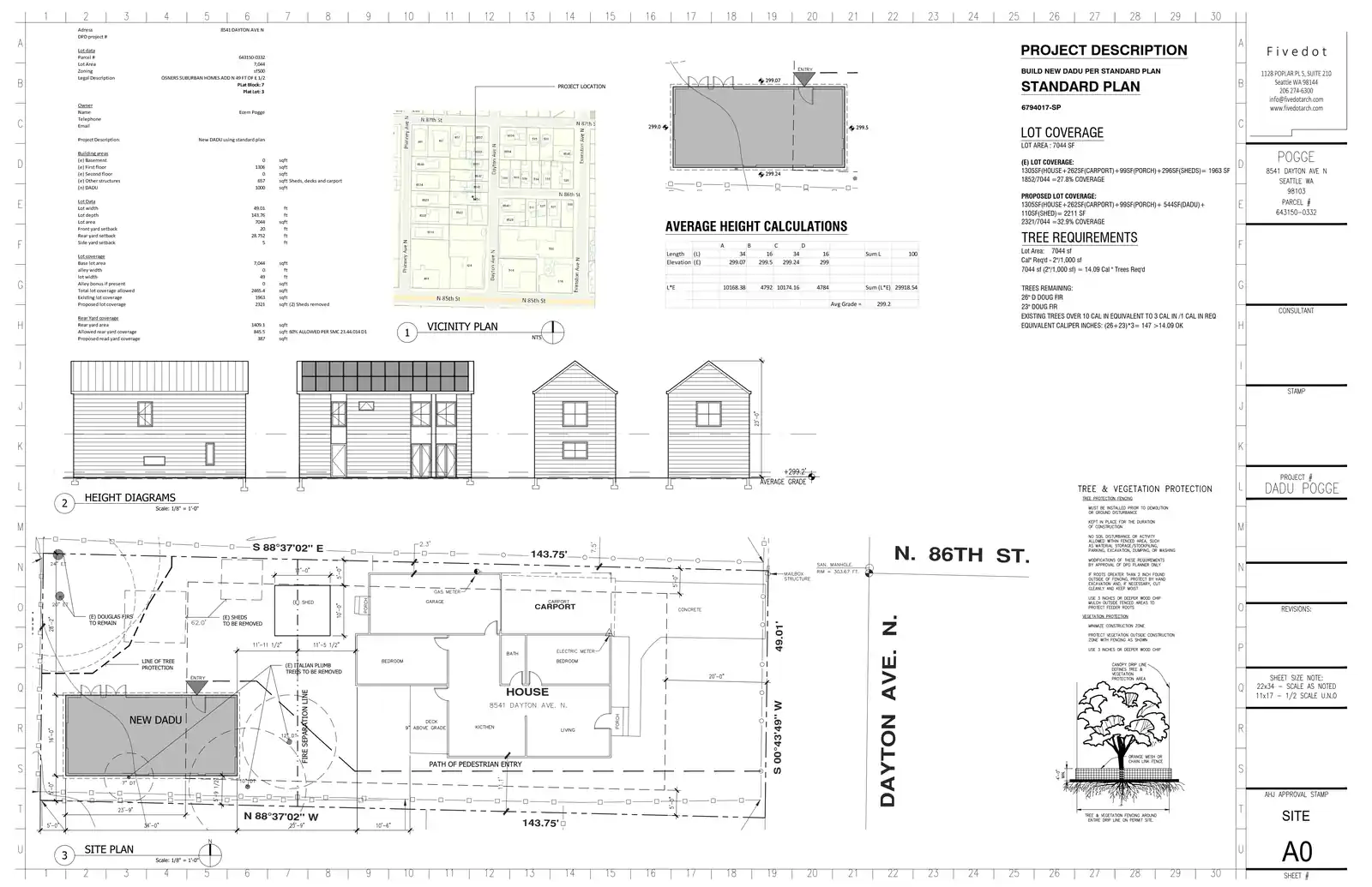 Site plan for 8541 Dayton Ave N