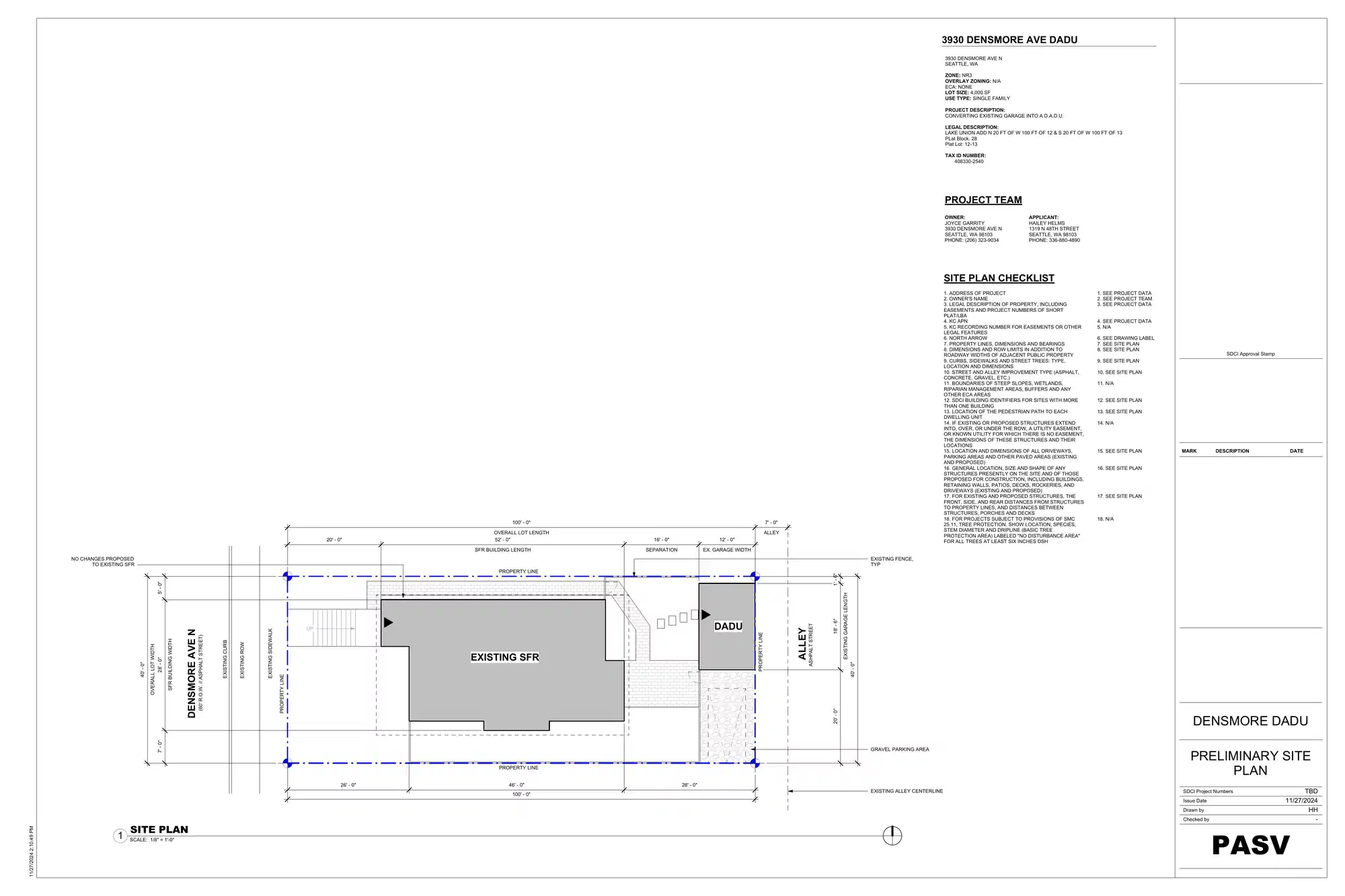 Site plan for 3932 Densmore Ave N