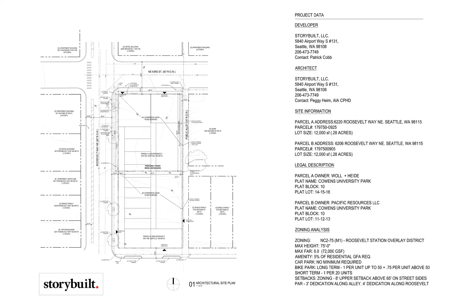 Site plan for 6206 Roosevelt Way NE