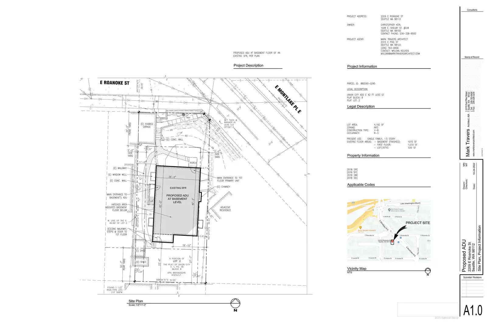 Site plan for 2209 B E Roanoke St