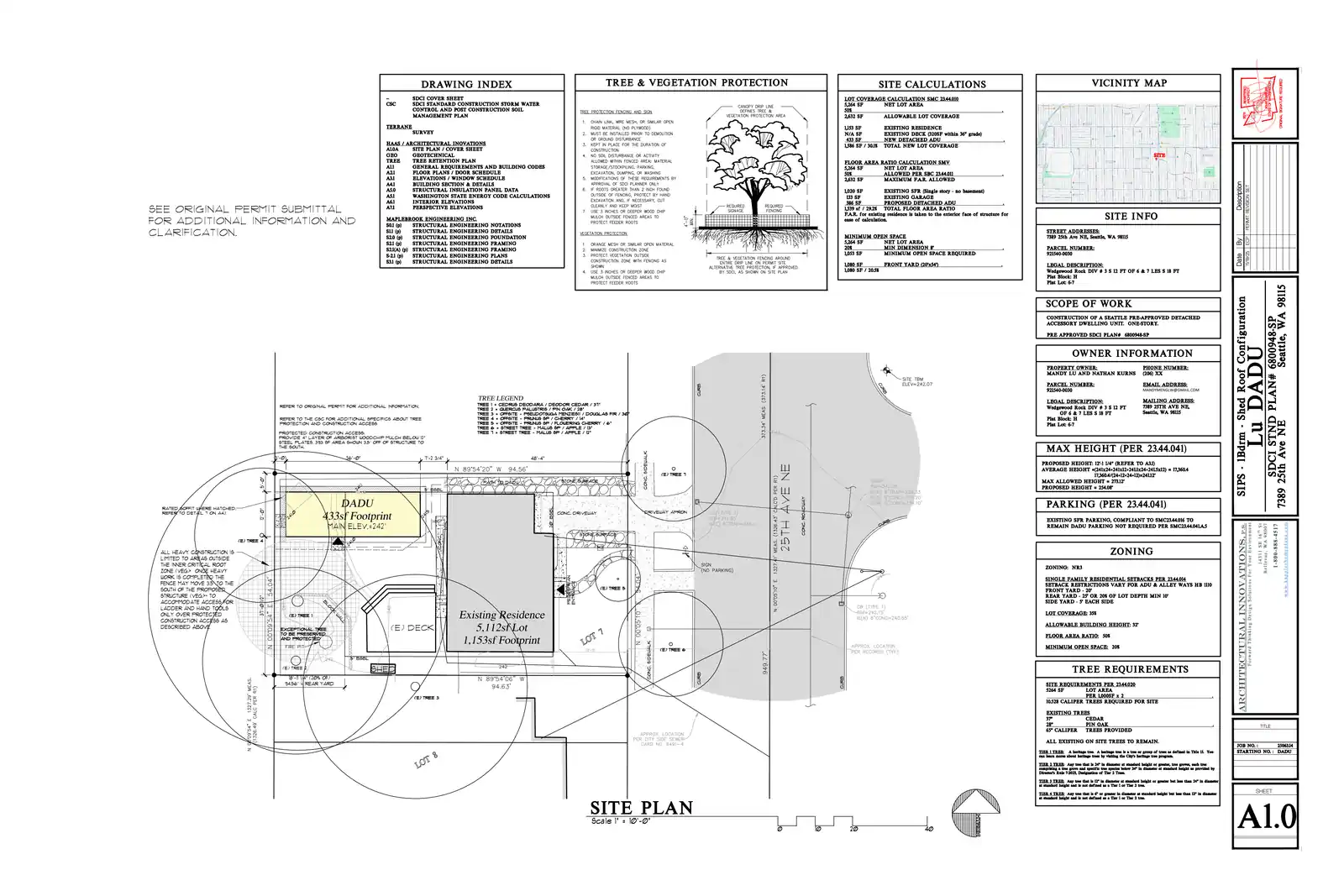Site plan for 7389 25th Ave NE