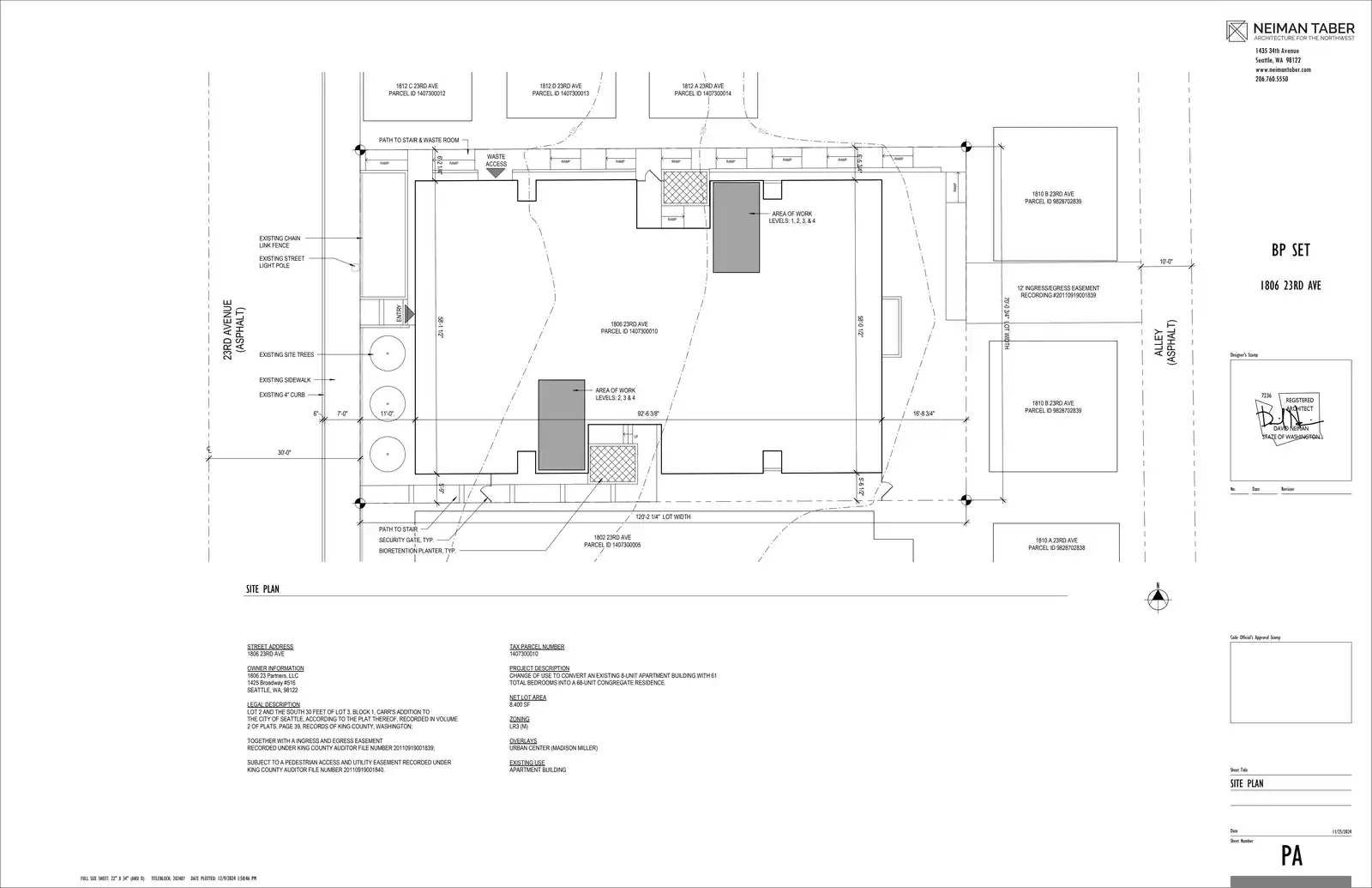 Site plan for 1806 23rd Ave