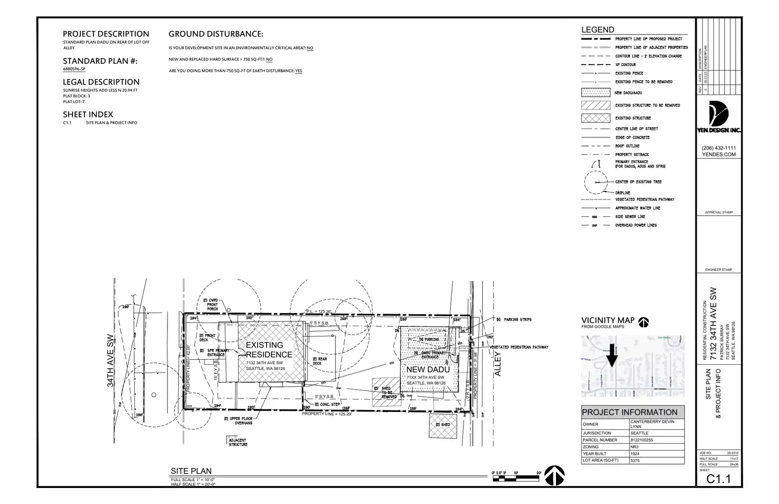 Site plan for 7134 34th Ave SW