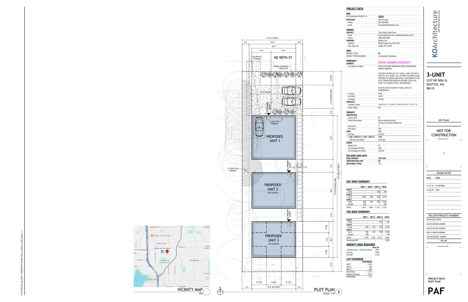 Site plan for 1237 NE 90th St