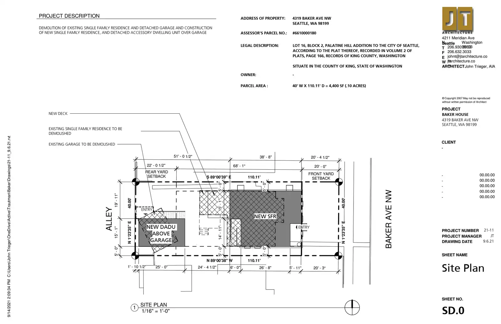 Site plan for 4319 Baker Ave NW