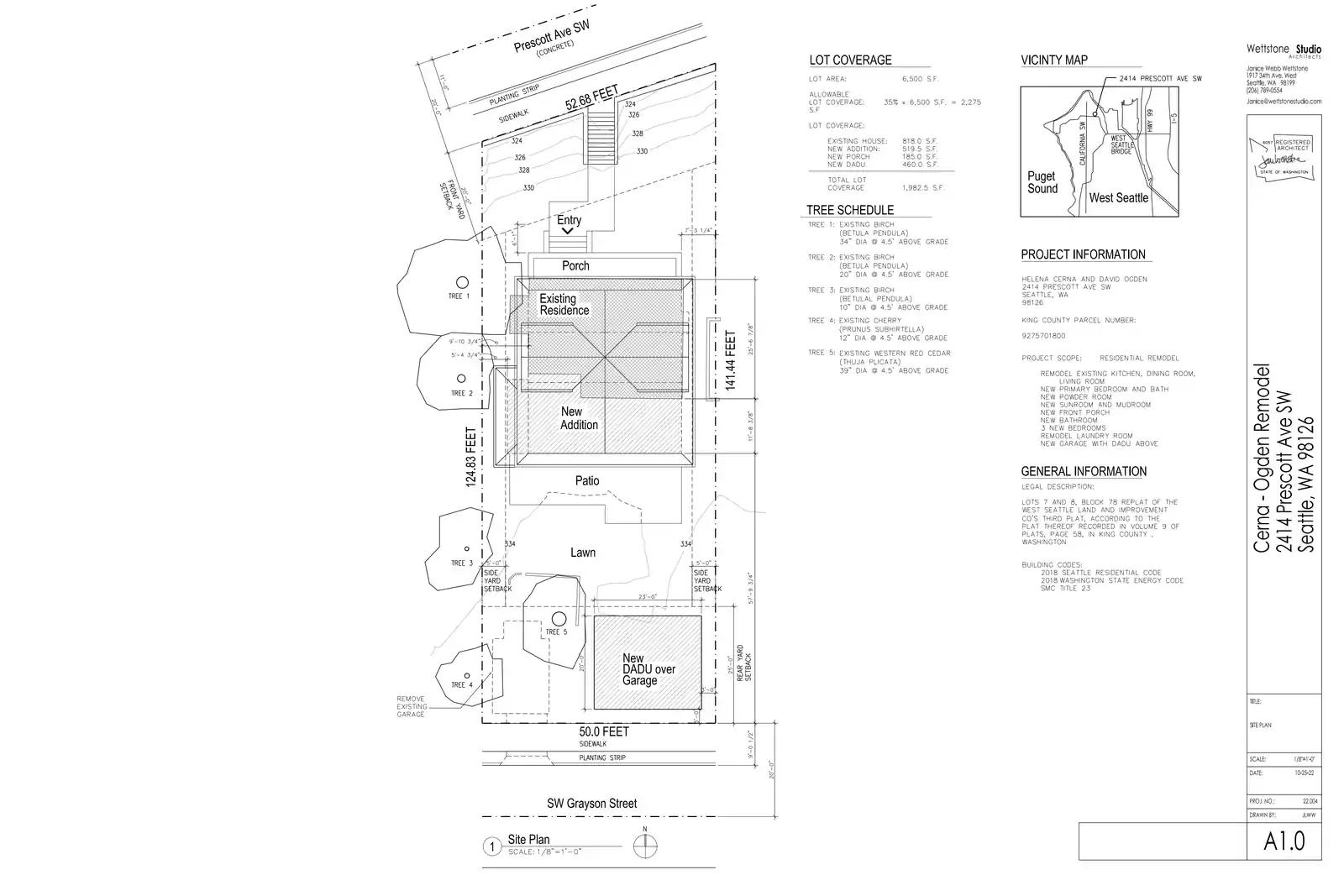 Site plan for 2414 Prescott Ave SW