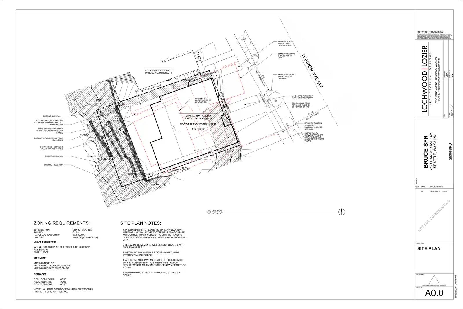 Site plan for 2171 Harbor Ave SW
