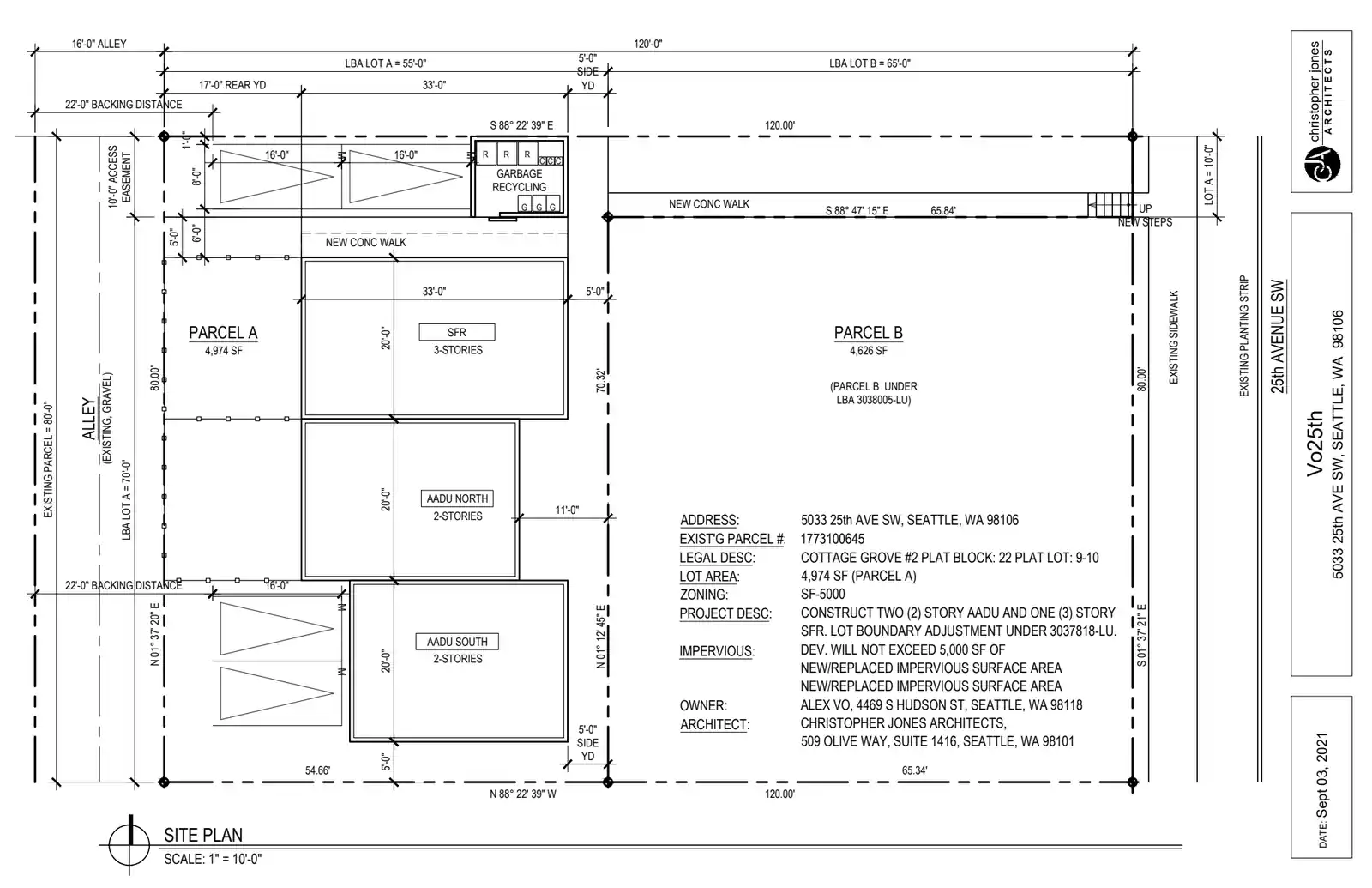 Site plan for 5033 25th Ave SW