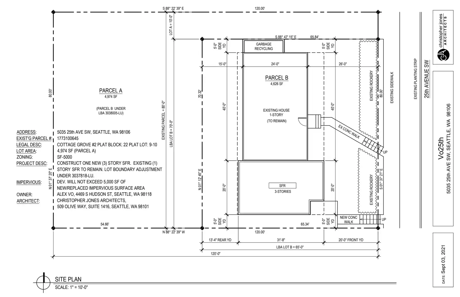 Site plan for 5037 25th Ave SW