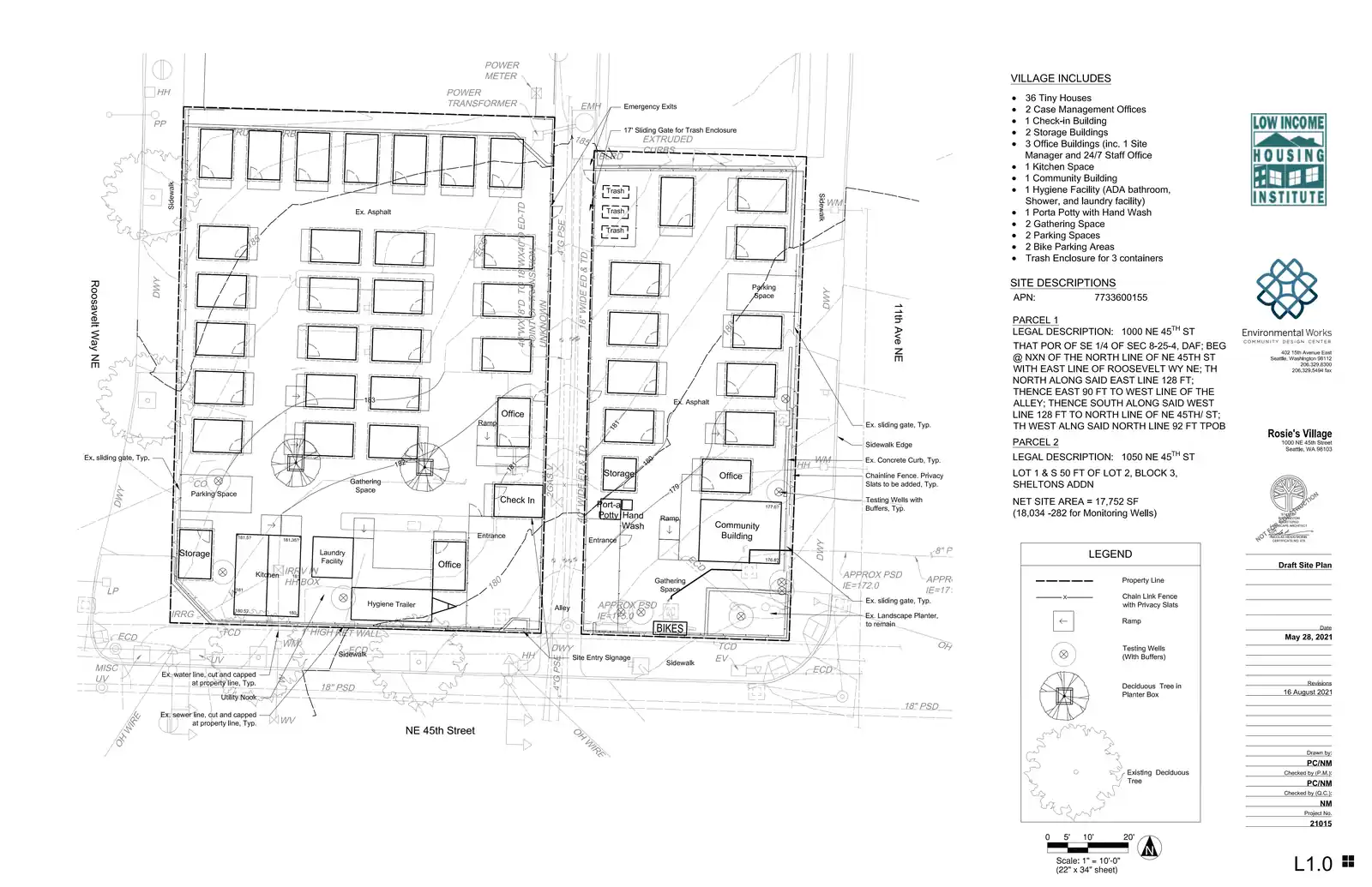 Site plan for 1000 NE 45th St