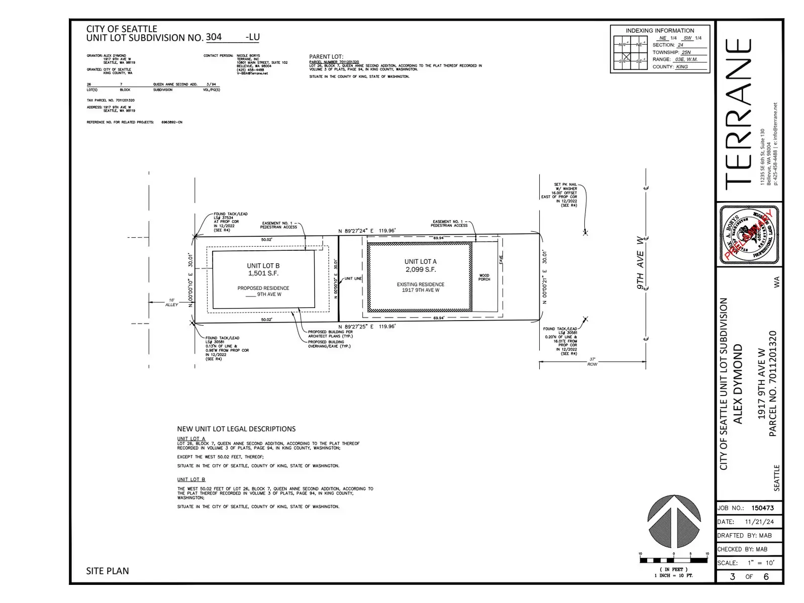 Site plan for 1917 9th Ave W