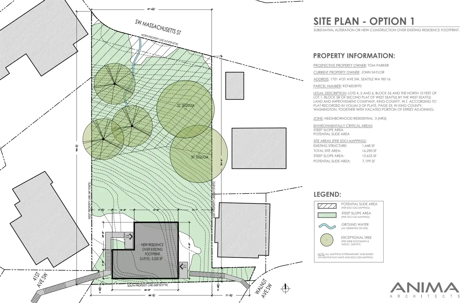Site plan for 1701 41st Ave SW
