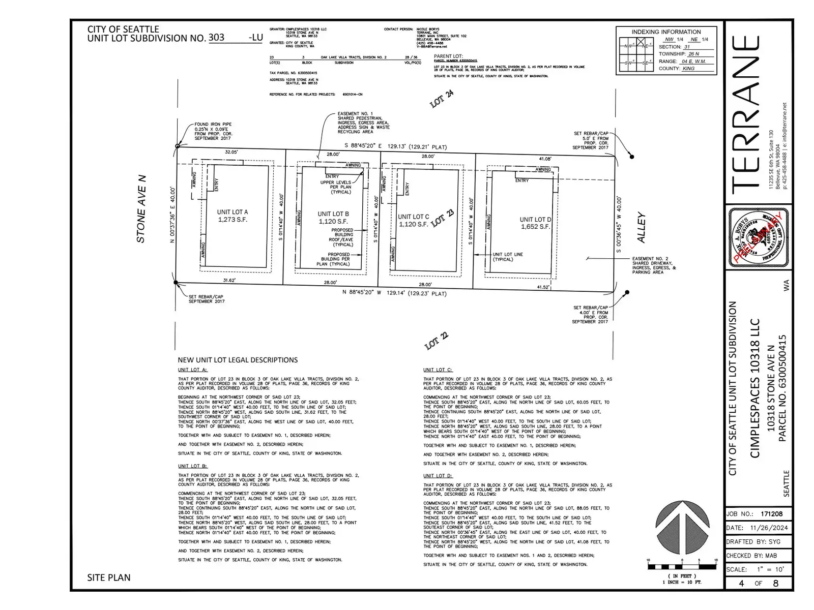 Site plan for 10318 Stone Ave N