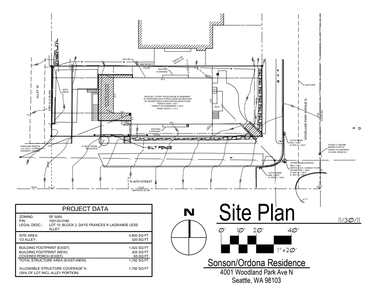 Site plan for 4001 Woodland Park Ave N