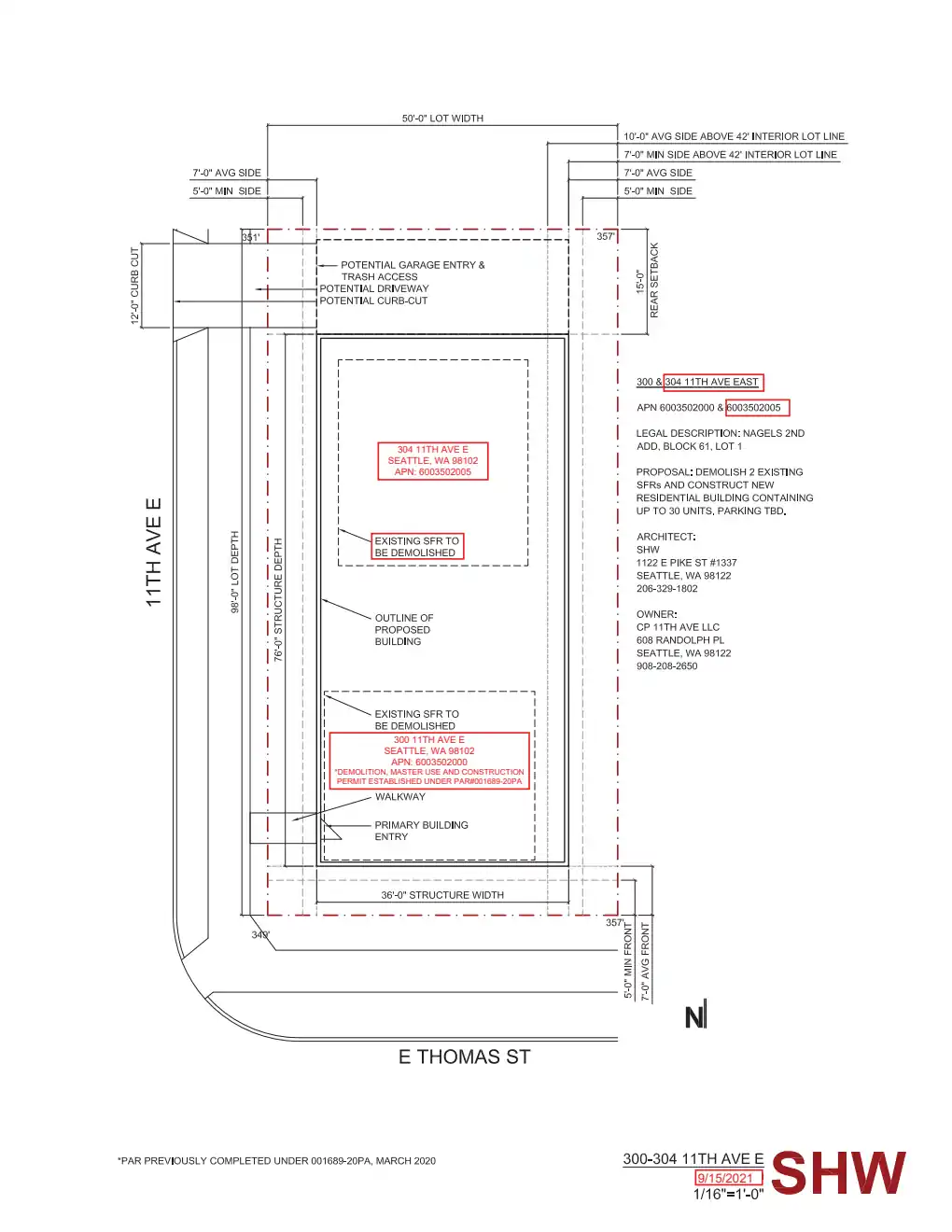 Site plan for 304 11th Ave E