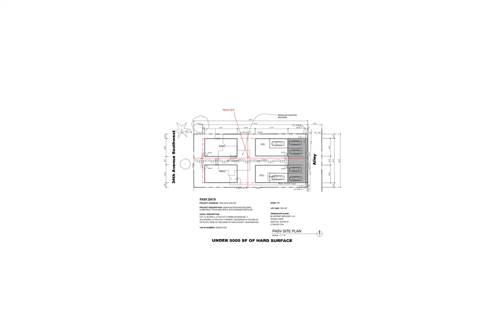 Site plan for 7938 34th Ave SW
