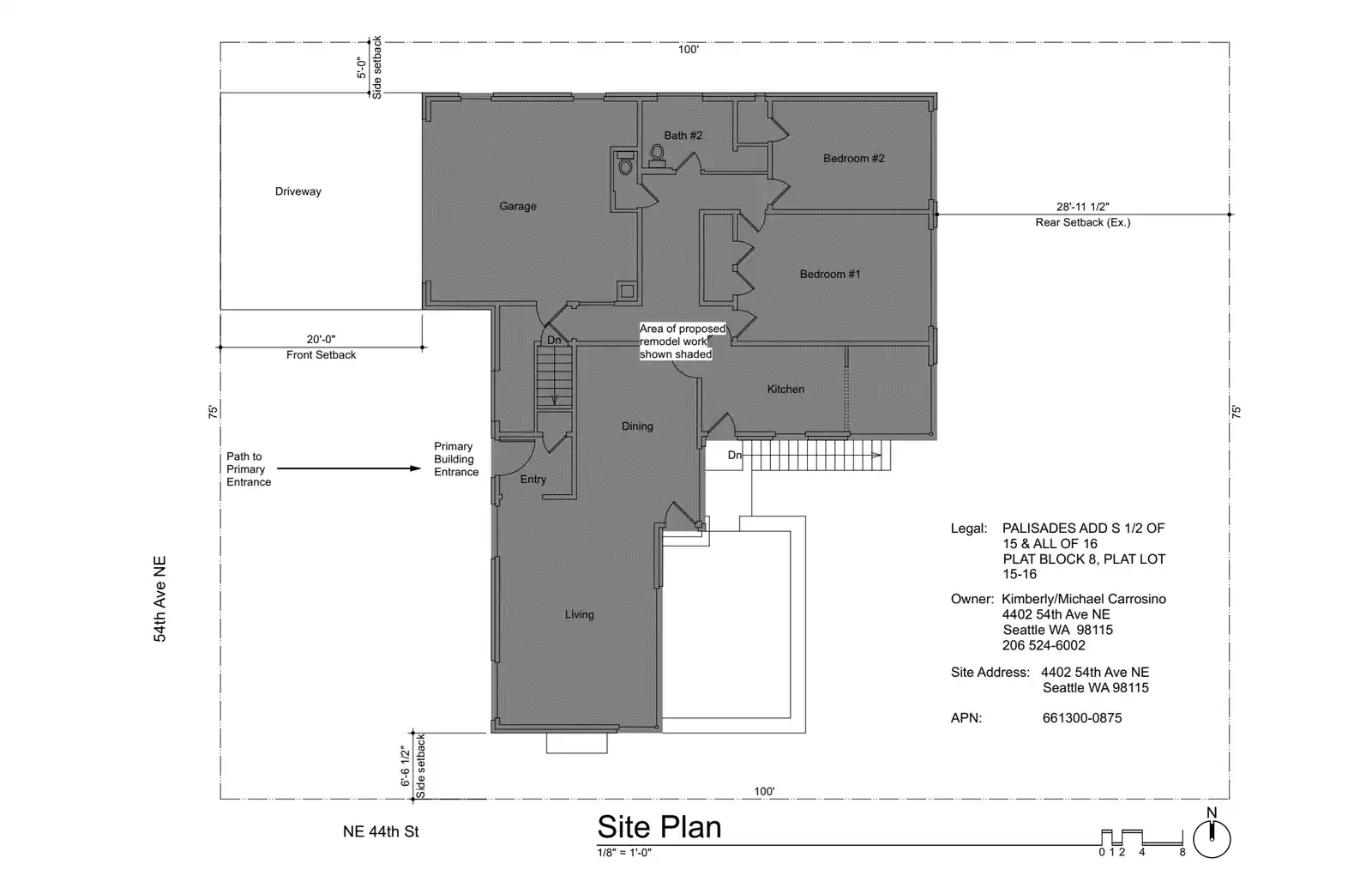 Site plan for 4402 54th Ave NE
