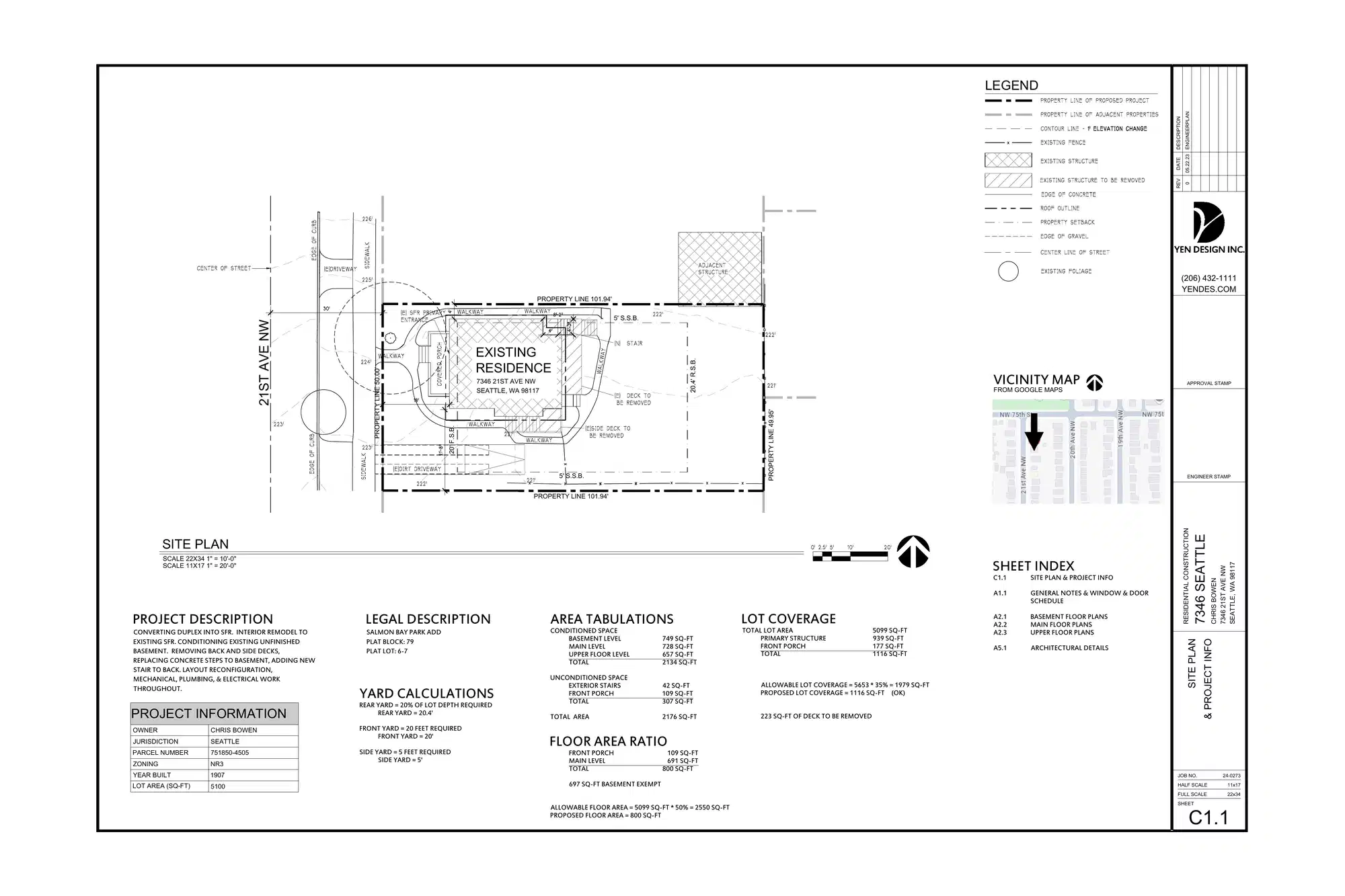 Site plan for 7344 21st Ave NW