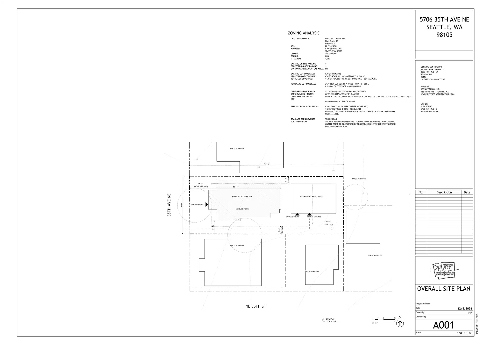Site plan for 5704 35th Ave NE