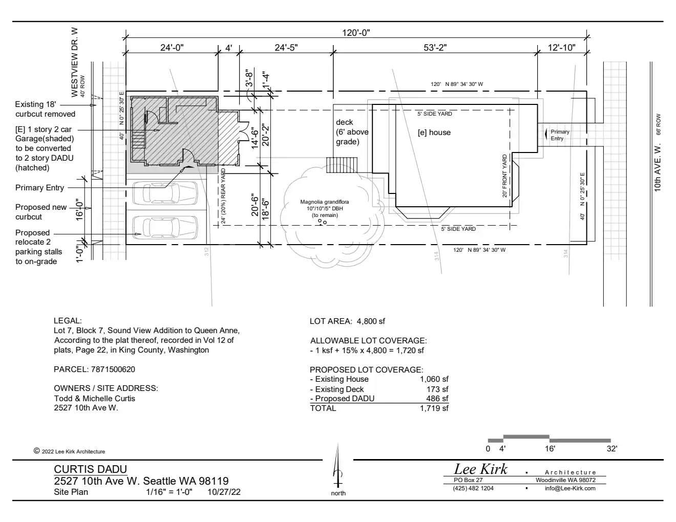 Site plan for 2527 10th Ave W