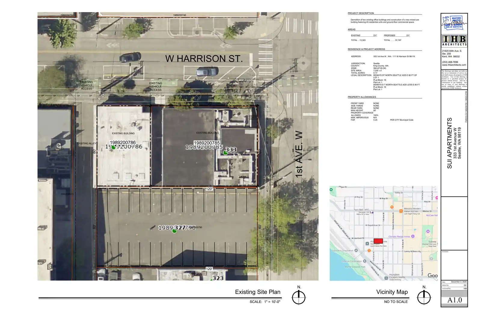 Site plan for 333 1st Ave W