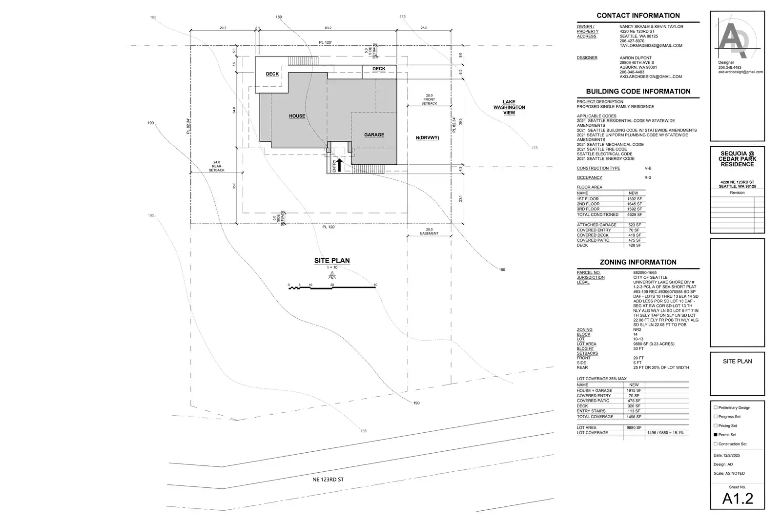 Site plan for 4220 NE 123rd St