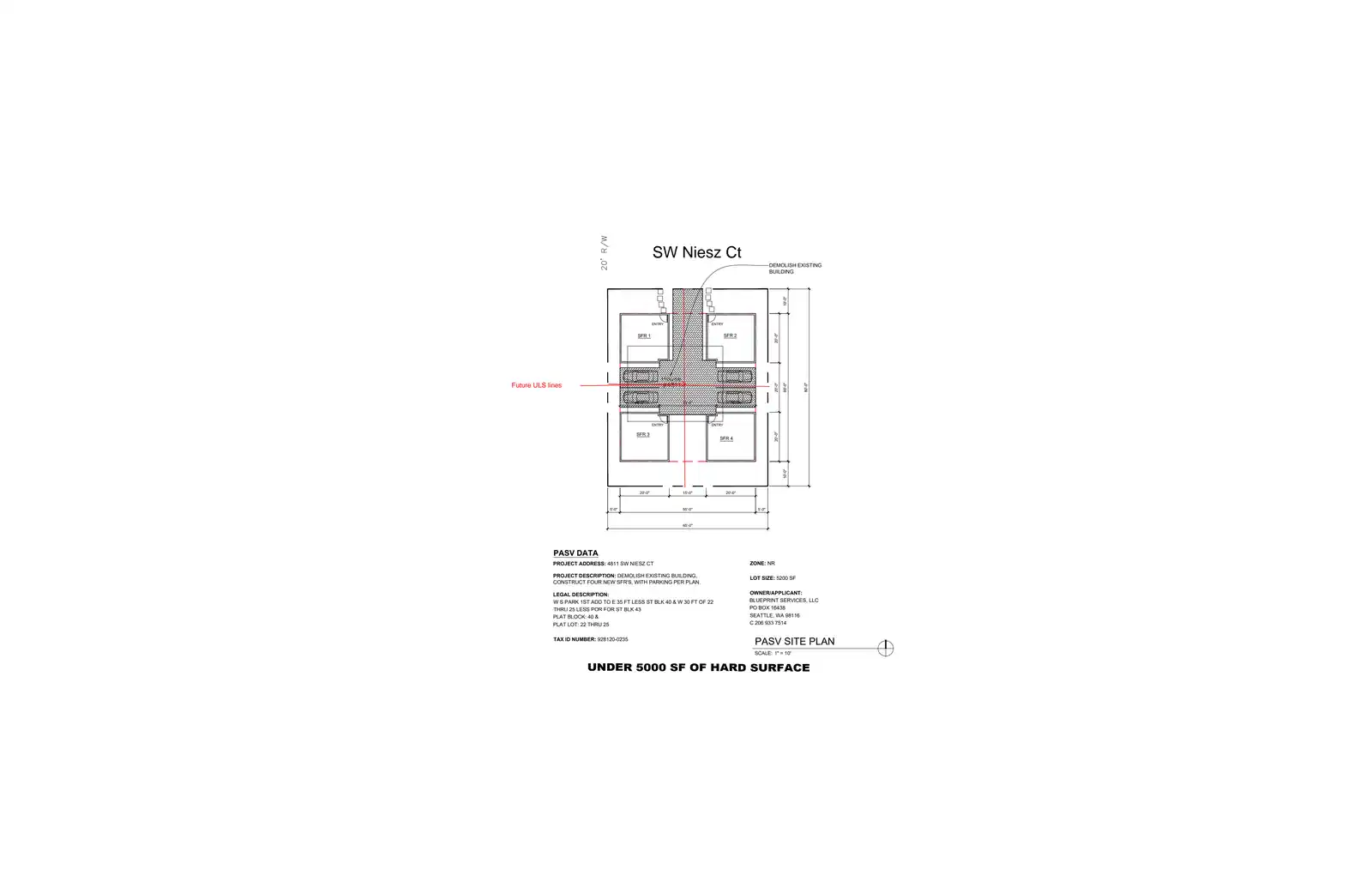 Site plan for 4811 SW Niesz Ct