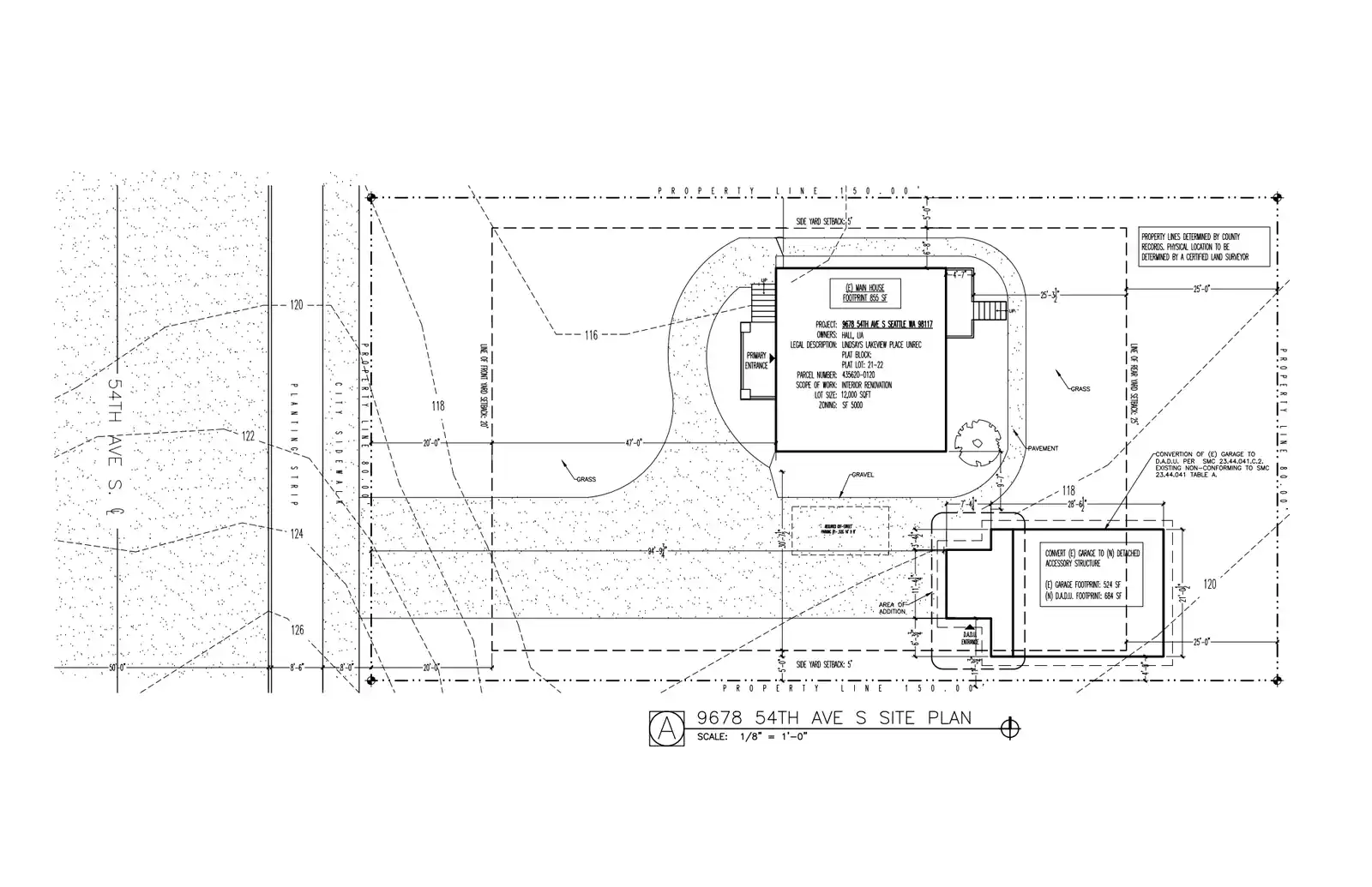 Site plan for 9682 54th Ave S