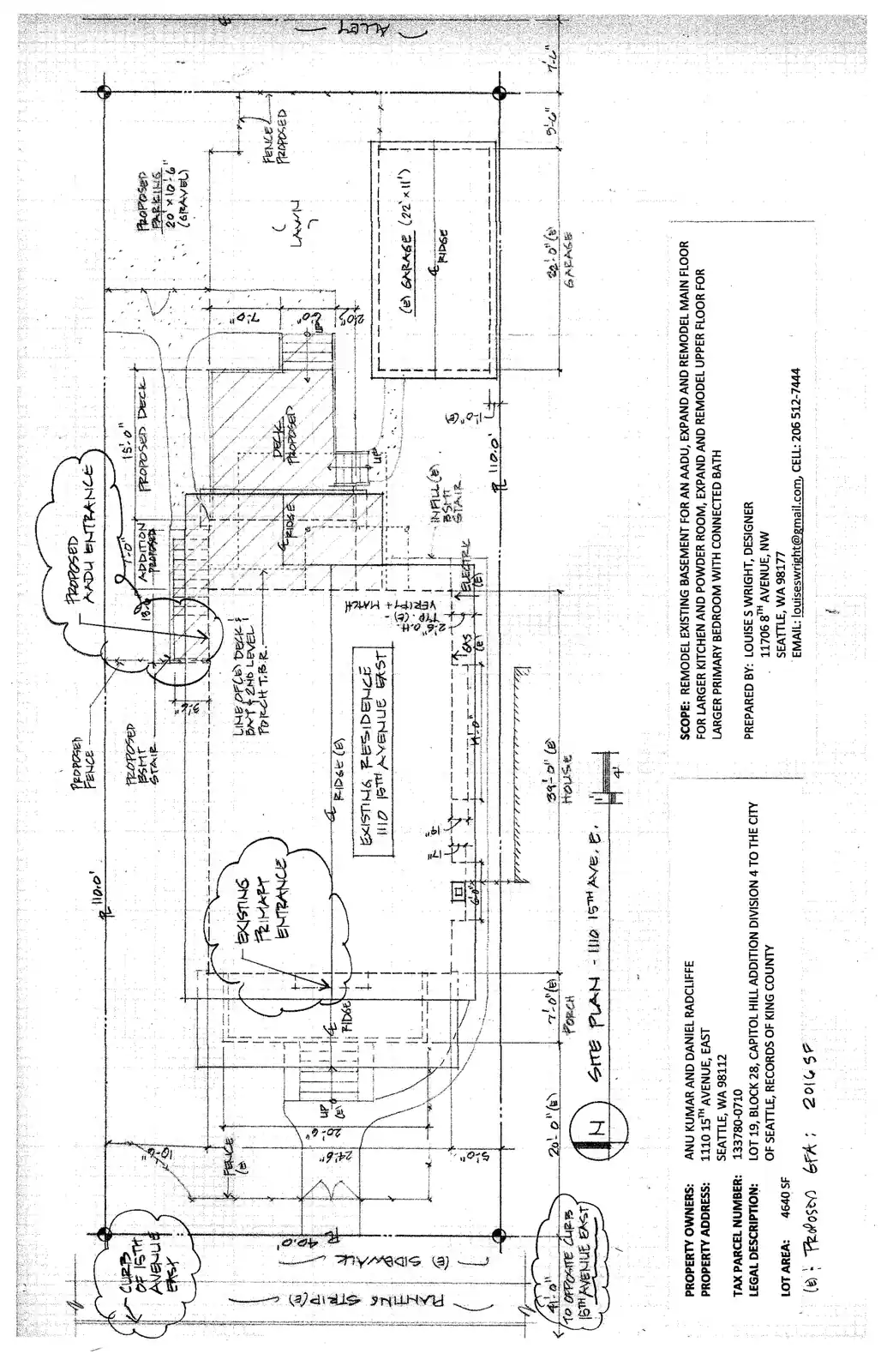 Site plan for 1110 15th Ave E