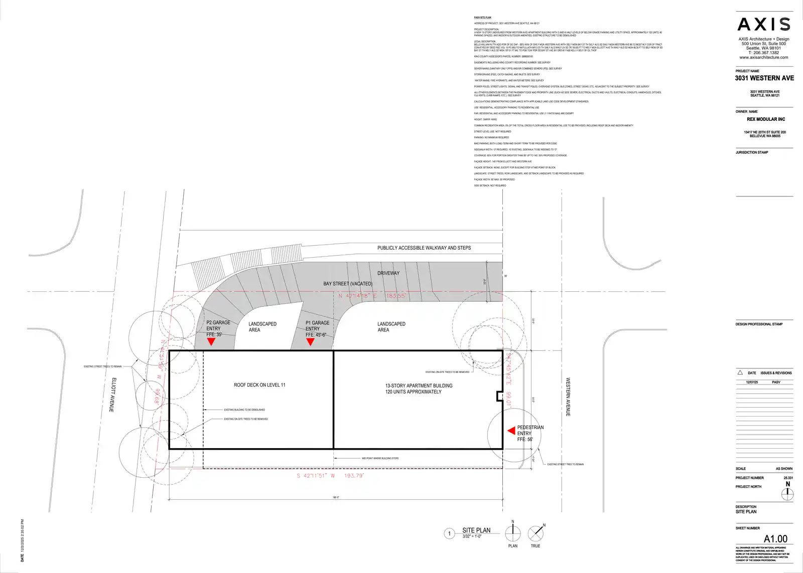 Site plan for 3031 Western Ave