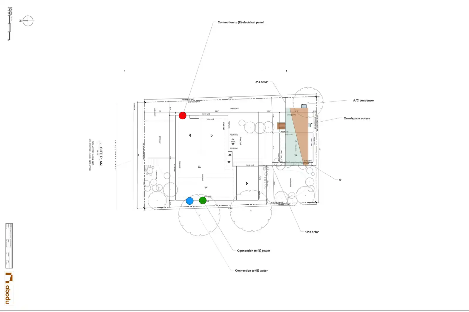 Site plan for 3947 SW Southern St