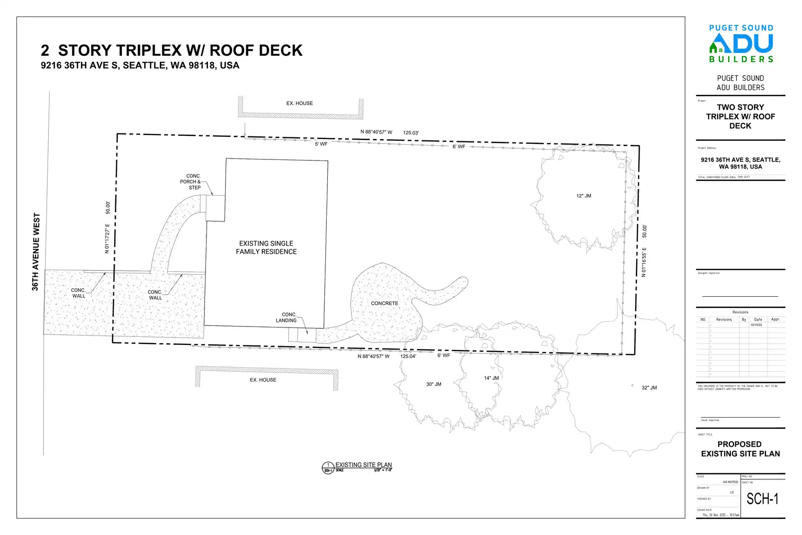 Site plan for 9216 36th Ave S