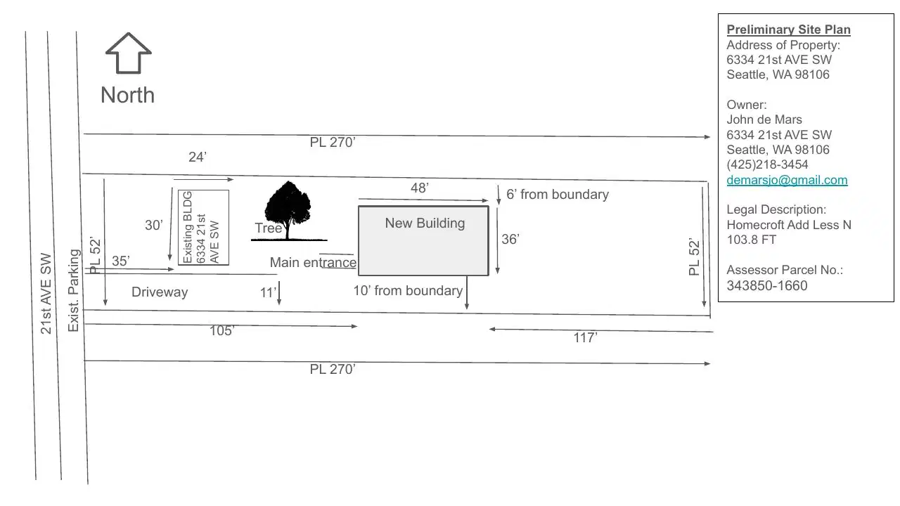 Site plan for 6334 21st Ave SW