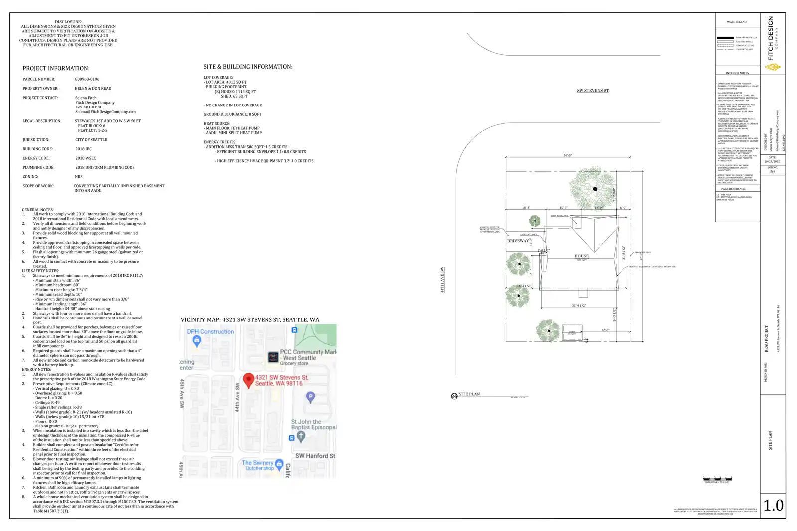 Site plan for 4321 SW Stevens St