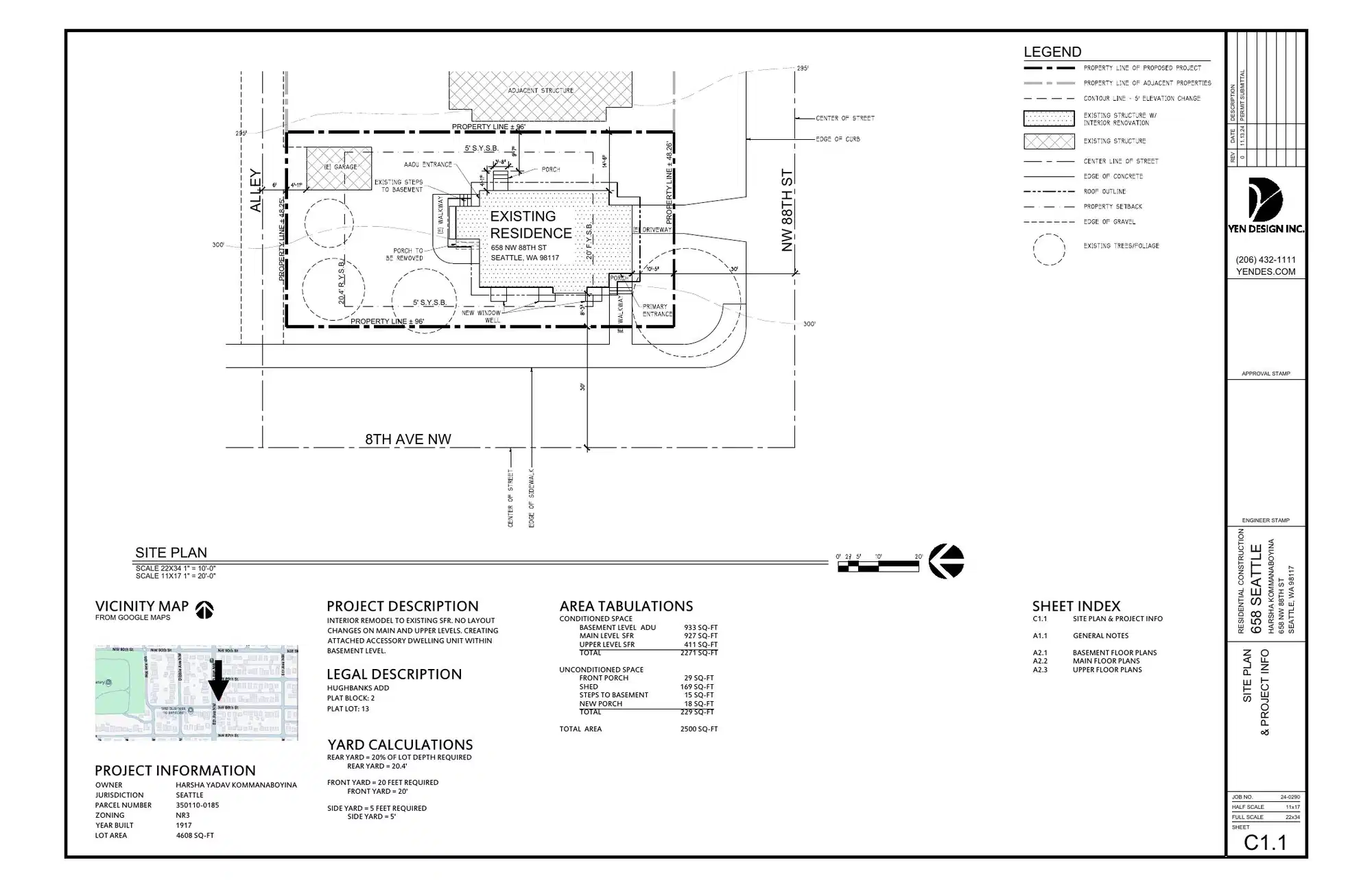 Site plan for 8804 8th Ave NW