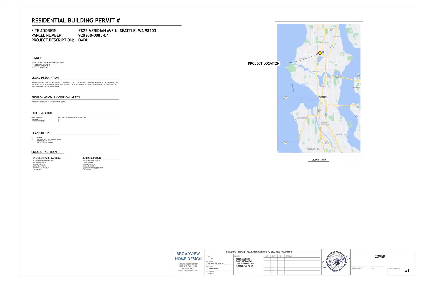 Site plan for 7818 Meridian Ave N