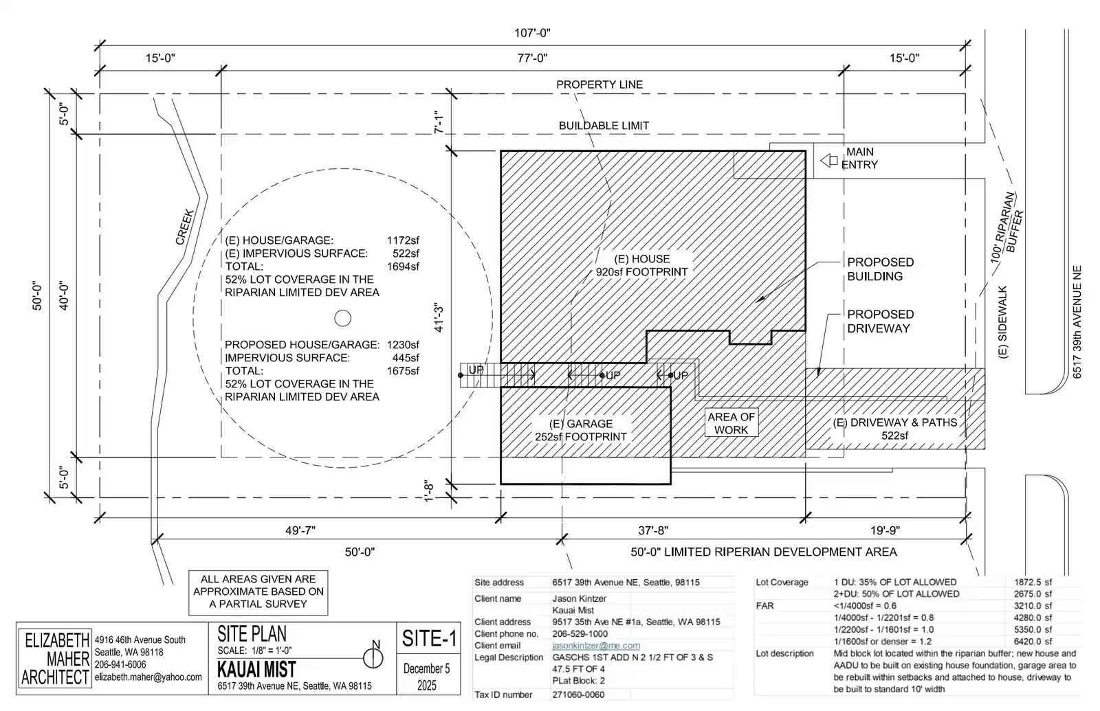 Site plan for 6517 39th Ave NE