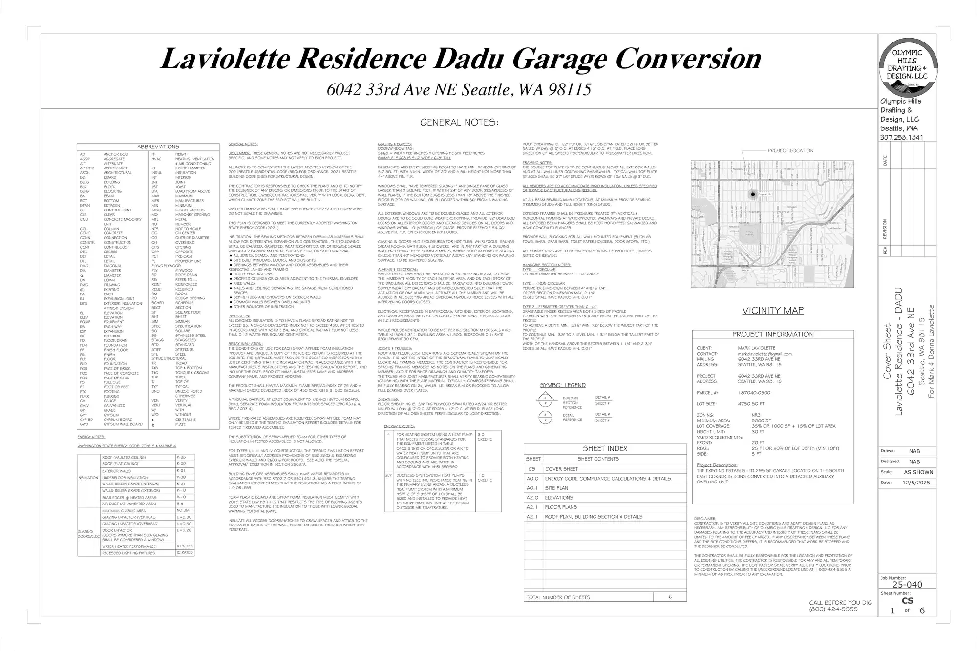 Site plan for 6042 33rd Ave NE