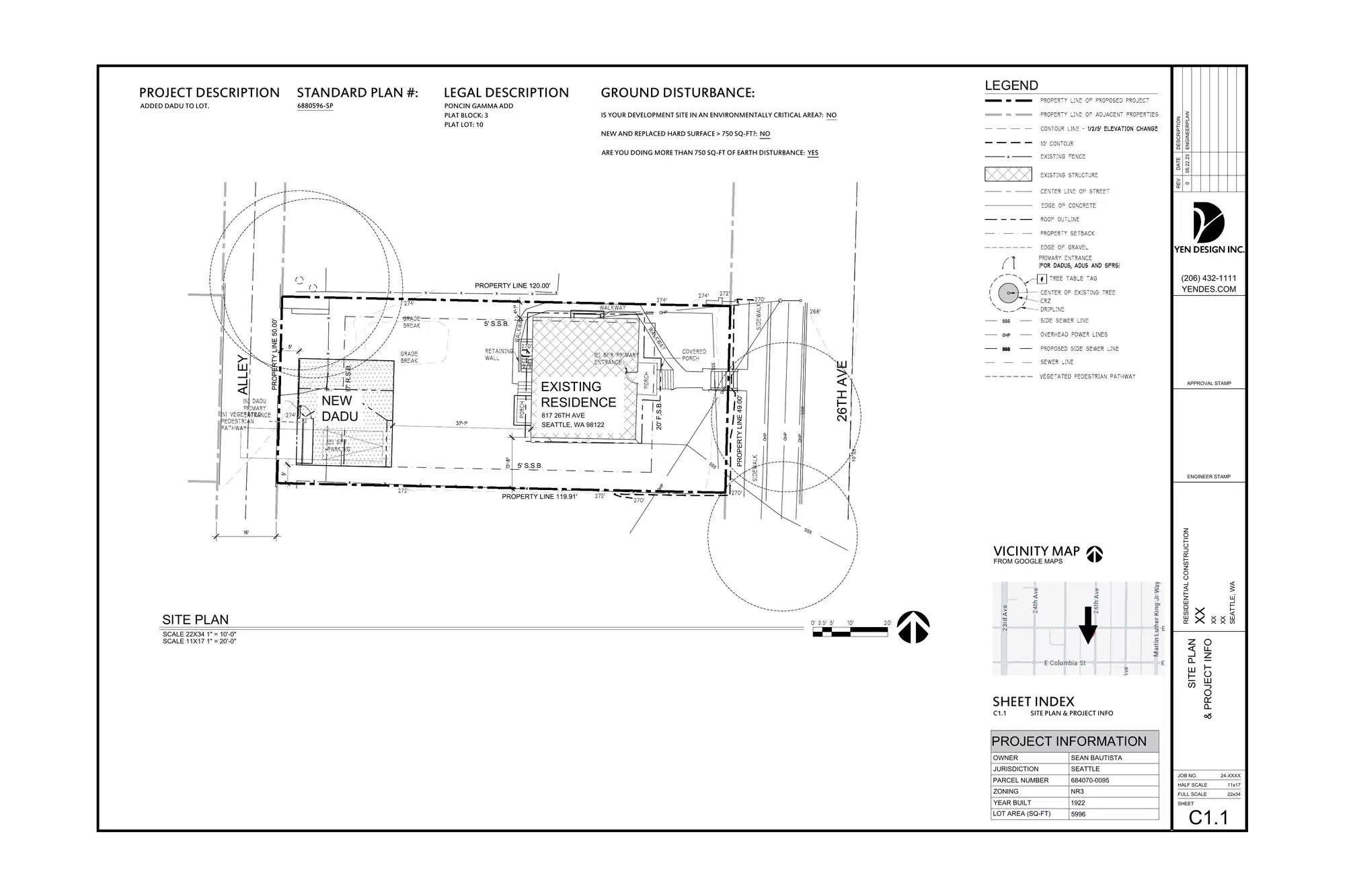 Site plan for 815 26th Ave