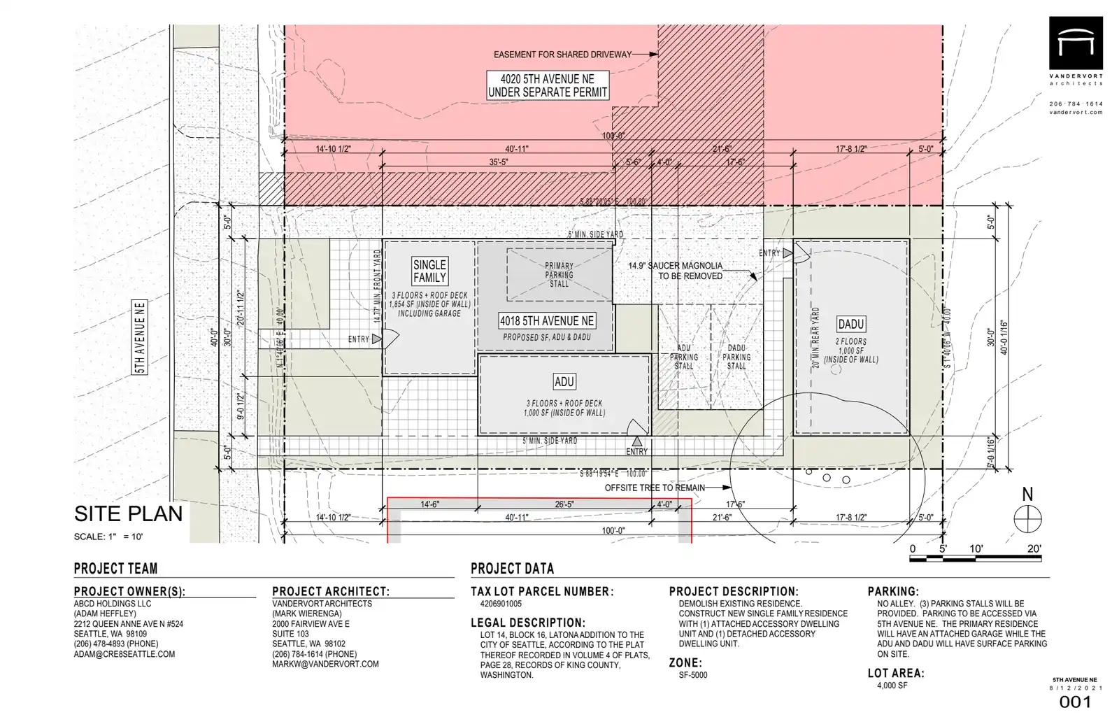 Site plan for 4018 5th Ave NE