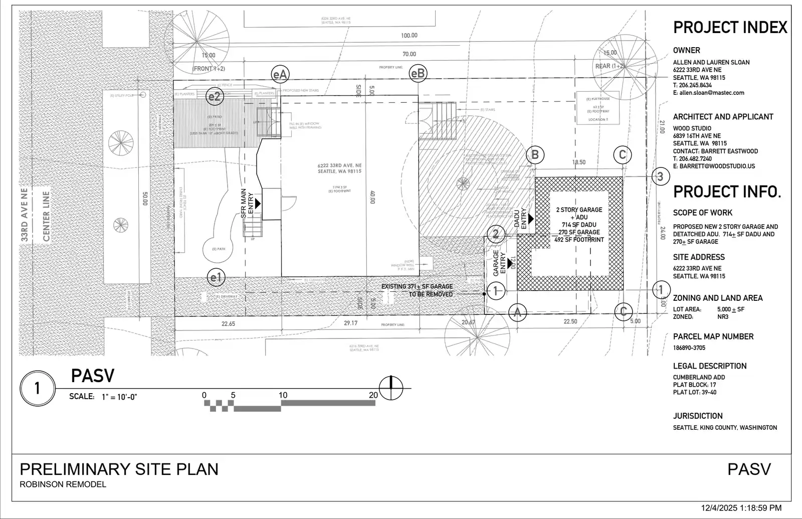 Site plan for 6222 33rd Ave NE