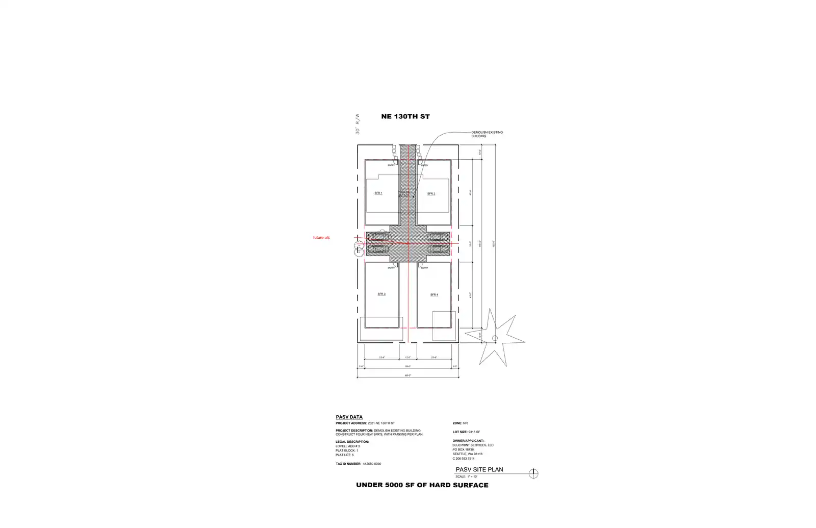 Site plan for 2321 NE 130th St