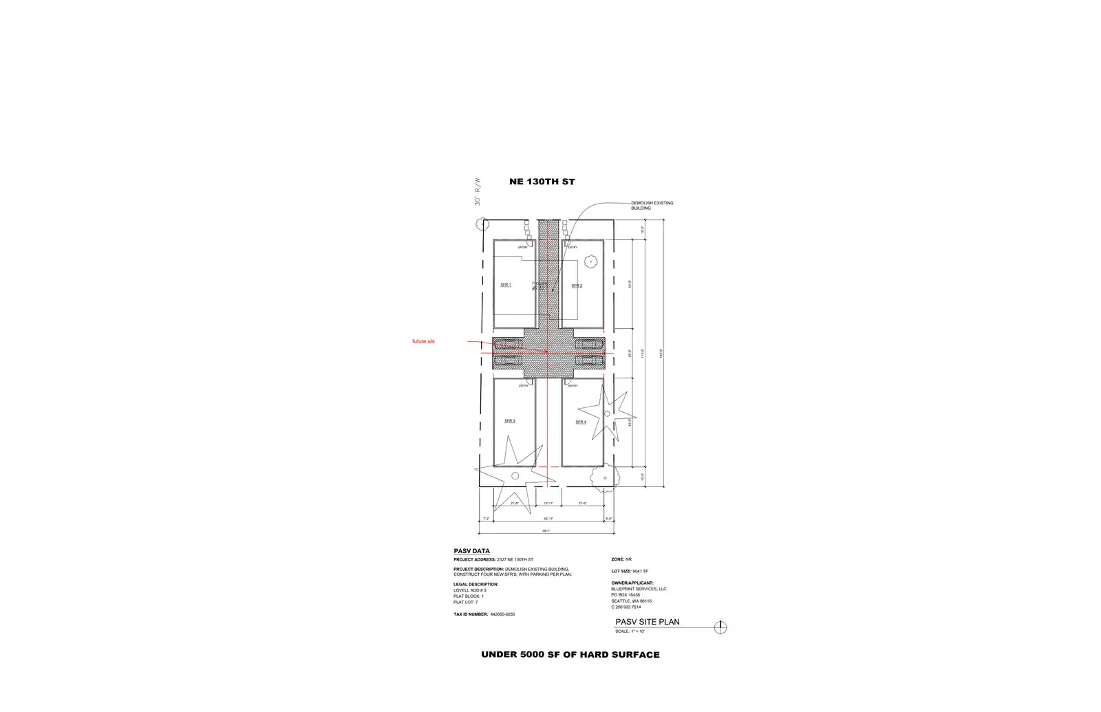 Site plan for 2327 NE 130th St