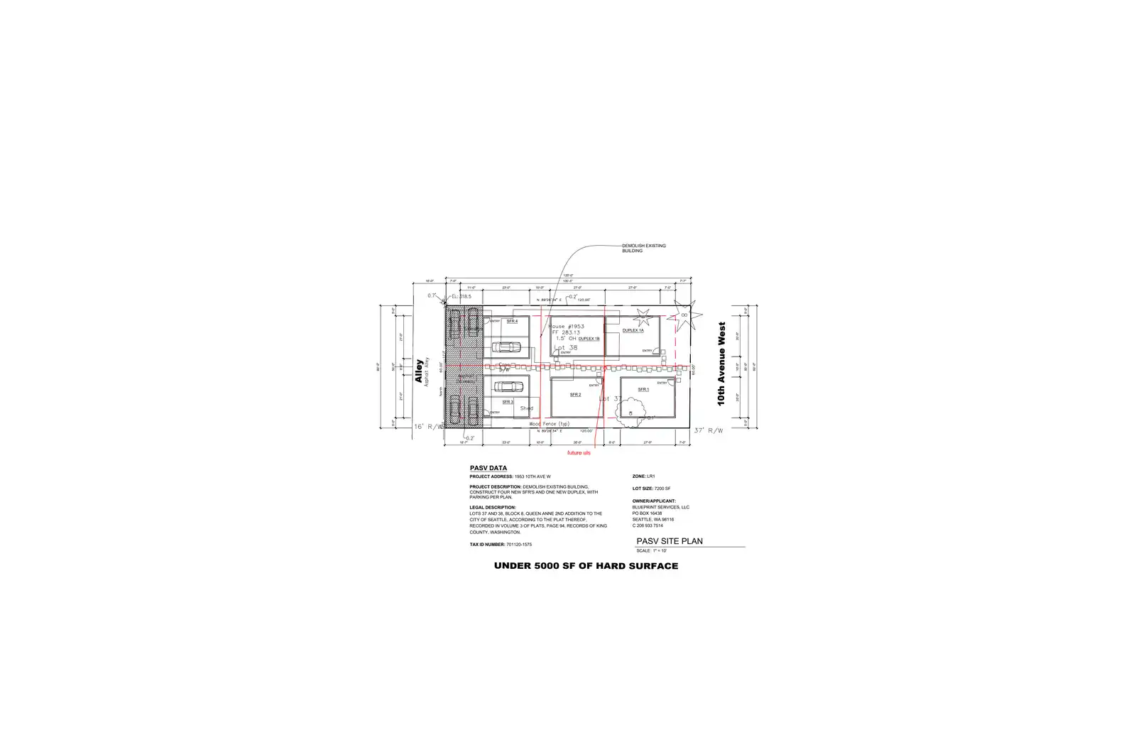 Site plan for 1953 10th Ave W