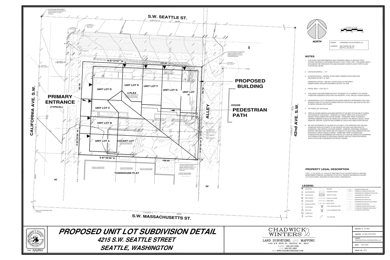 Site plan for 4215 SW Seattle St