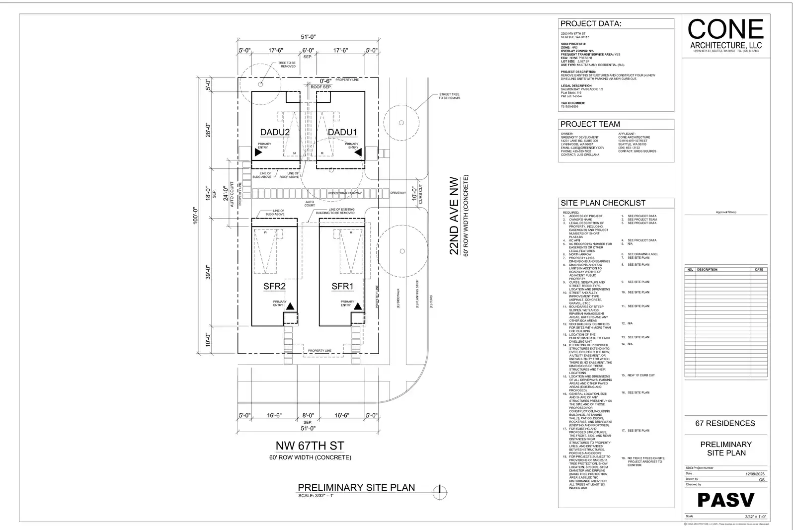 Site plan for 2200 NW 67th St