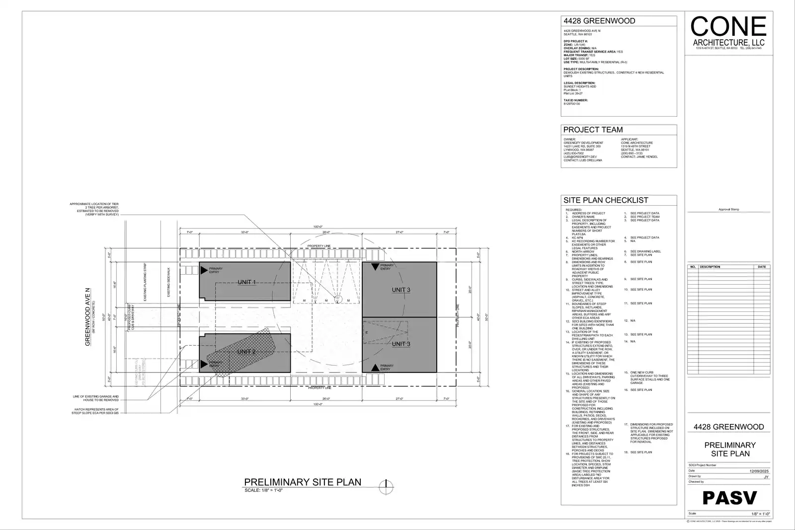 Site plan for 4428 Greenwood Ave N
